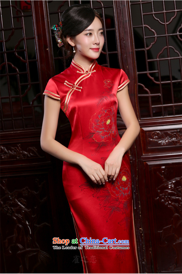 Love of birds embroidered corner animation candle in the  autumn 2015 new products perpetuates the hand-painted heavyweight Silk Cheongsam QC860 stylish large red S picture, prices, brand platters! The elections are supplied in the national character of distribution, so action, buy now enjoy more preferential! As soon as possible.