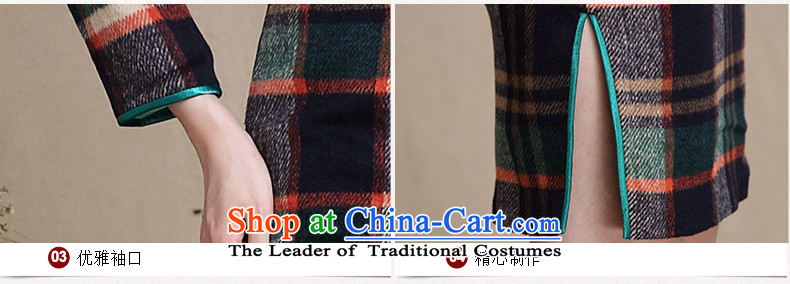 Yuan of suspension of new long-sleeved qipao? Boxed autumn gross retro style qipao skirt new grid, improved cheongsam dress Y3221 grid color pictures, prices, XXL brand platters! The elections are supplied in the national character of distribution, so action, buy now enjoy more preferential! As soon as possible.