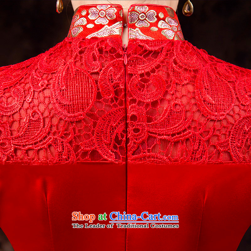 Toasting champagne qipao services 2015 autumn and winter long-sleeved long service Red Beauty bride bows embroidery lace marriages bows services back door red dress red PUERTORRICANS waist 2.0), Mrs Alexa Lam Roundup , , , shopping on the Internet