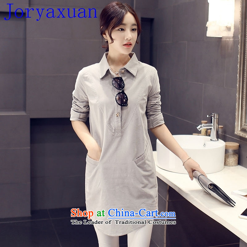 Deloitte Touche Tohmatsu sunny autumn replacing Korean shop ladies casual stylish solid color minimalist lapel long-sleeved T-shirt rust , L, Love Yan (axbaby Bebe) , , , shopping on the Internet
