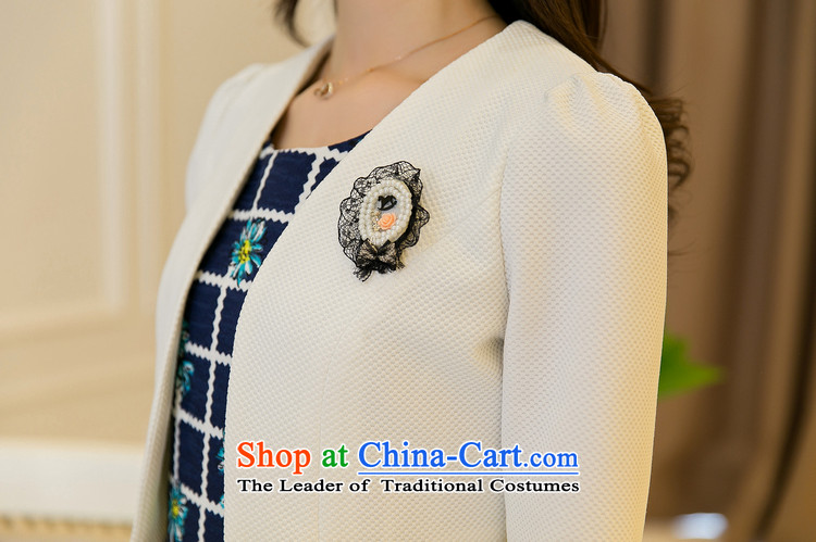 Deloitte Touche Tohmatsu sunny autumn shop new for women Korean round-neck collar 7 cuff latticed Sau San two kits White M picture, prices, brand platters! The elections are supplied in the national character of distribution, so action, buy now enjoy more preferential! As soon as possible.