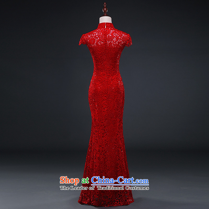 Hillo Lisa (XILUOSHA) Marriage cheongsam dress lace wedding female bride bows to the winter of 2015, Sau San crowsfoot new thick red S HILLO Lisa (XILUOSHA) , , , shopping on the Internet