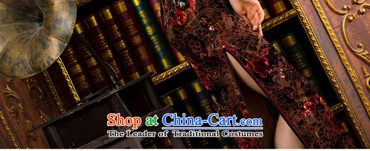 The visit to the cloud 2015 Kim 歆 scouring pads installed MOM pack qipao autumn in the elderly in the long cheongsam dress new retro look long qipao TZM01 DARK BLUE XXL picture, prices, brand platters! The elections are supplied in the national character of distribution, so action, buy now enjoy more preferential! As soon as possible.