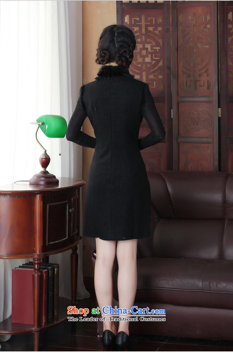 Yuan of 2015 alone Fall/Winter Collections thick hair? cheongsam dress water Sable Hair for improved cheongsam embroidery on chip cheongsam dress Y3165 black M picture, prices, brand platters! The elections are supplied in the national character of distribution, so action, buy now enjoy more preferential! As soon as possible.