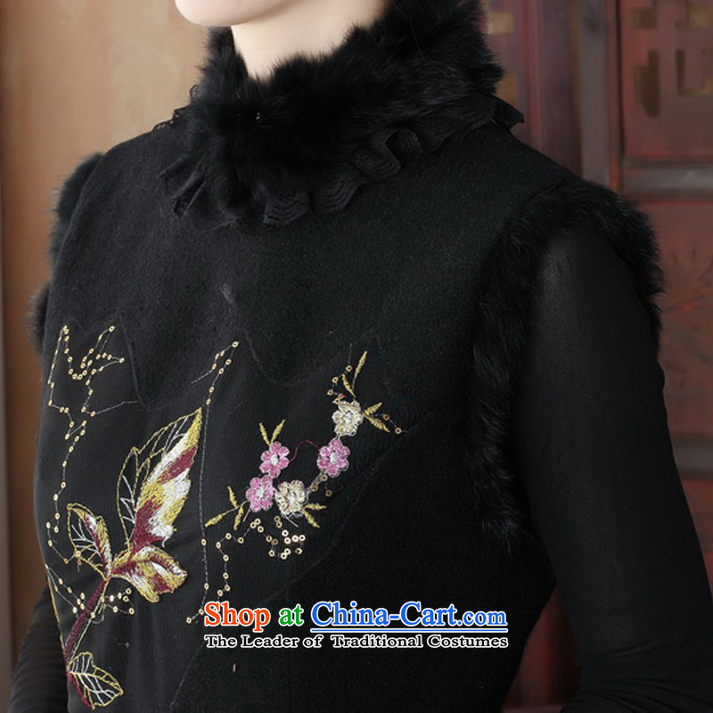 Yuan of 2015 alone Fall/Winter Collections thick hair? cheongsam dress water Sable Hair for improved cheongsam embroidery on chip cheongsam dress Y3165 black M YUAN YUAN of SU) , , , shopping on the Internet