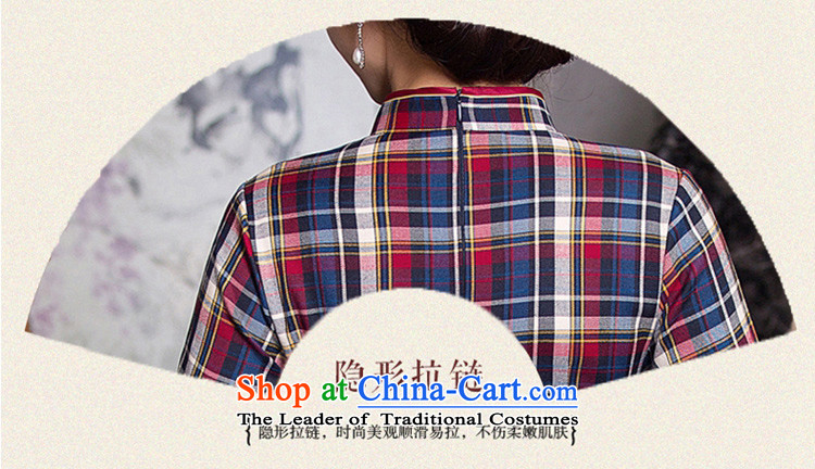 In accordance with the law 2015 ink 歆 new grid qipao improvement with daily autumn cuff cheongsam dress cheongsam dress QD100 Stylish retro latticed L picture, prices, brand platters! The elections are supplied in the national character of distribution, so action, buy now enjoy more preferential! As soon as possible.
