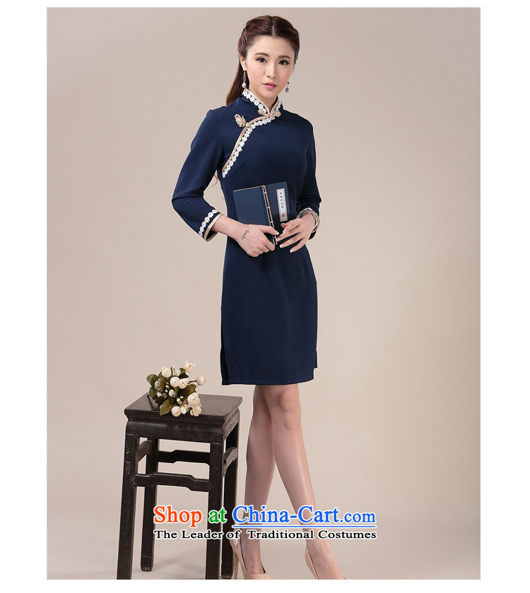 Ancient Evelyn, 2015 autumn and winter new daily knitting sweet arts cheongsam dress ethnic antique dresses blue qipao XL Photo, prices, brand platters! The elections are supplied in the national character of distribution, so action, buy now enjoy more preferential! As soon as possible.