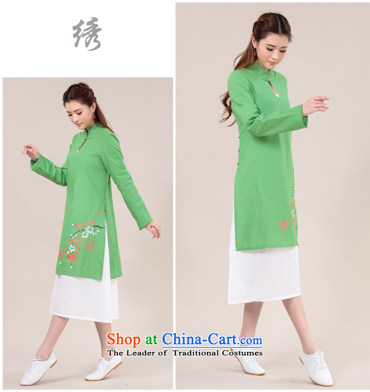 Ancient Evelyn, hand-painted 2015 cotton linen temperament cheongsam dress double spring loaded qipao loose retro long-sleeved red 2XL Photo, prices, brand platters! The elections are supplied in the national character of distribution, so action, buy now enjoy more preferential! As soon as possible.