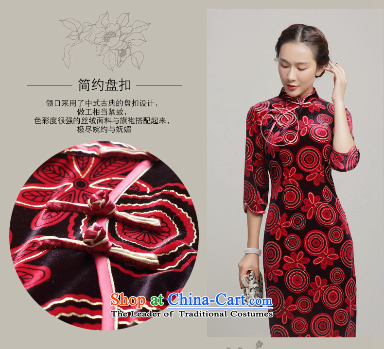 Bong-migratory 7475 Kim scouring pads banquet、Qipao Length of 2015 New autumn replacing fashion, cuff cheongsam dress skirt DQ15212 RED L picture, prices, brand platters! The elections are supplied in the national character of distribution, so action, buy now enjoy more preferential! As soon as possible.