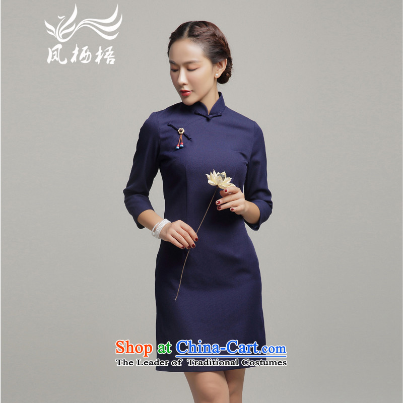 2015 Autumn 7475 migratory Bong-load new retro style qipao qipao retro long-sleeved dresses DQ15213 dresses , Red Banquet Bong-migratory 7475 , , , shopping on the Internet