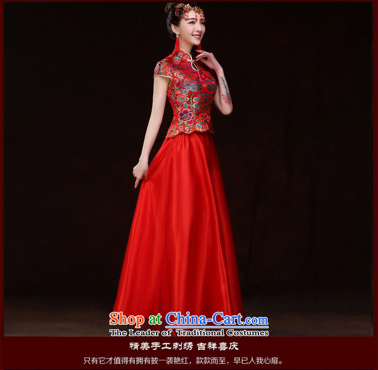 Time the new Syrian qipao gown skirts, 2015 Chinese qipao marriages red long bows services-soo wo service of autumn and winter female red XL Photo, prices, brand platters! The elections are supplied in the national character of distribution, so action, buy now enjoy more preferential! As soon as possible.