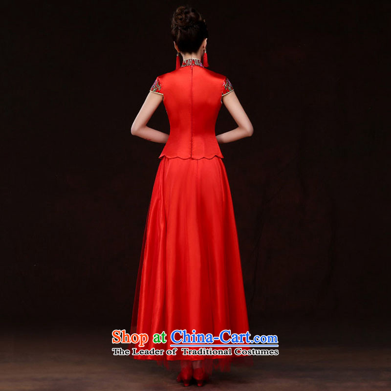 Time the new Syrian qipao gown skirts, 2015 Chinese qipao marriages red long bows services-soo wo service of autumn and winter female red XL, Syria has been pressed time shopping on the Internet