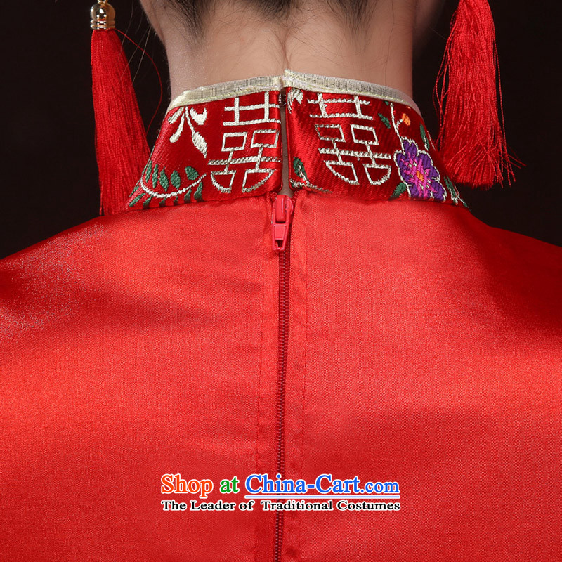 Time the new Syrian qipao gown skirts, 2015 Chinese qipao marriages red long bows services-soo wo service of autumn and winter female red XL, Syria has been pressed time shopping on the Internet