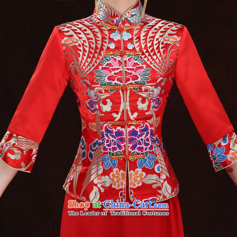 The Syrian brides bows service hour autumn 2015 new marriage women retro cheongsam dress wedding dress Soo-wo service use red , L, time Dragon Syrian shopping on the Internet has been pressed.