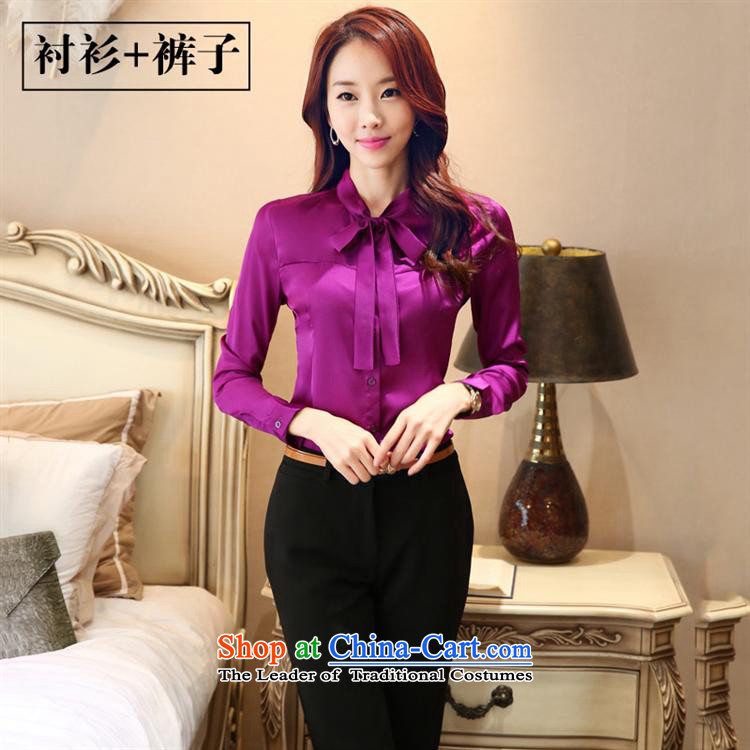 Orange Tysan *2015 fall short-sleeved shirt commerce Ms. synthetic fiber vocational overalls female shirt 1536 purple (shirt + pants) M picture, prices, brand platters! The elections are supplied in the national character of distribution, so action, buy now enjoy more preferential! As soon as possible.