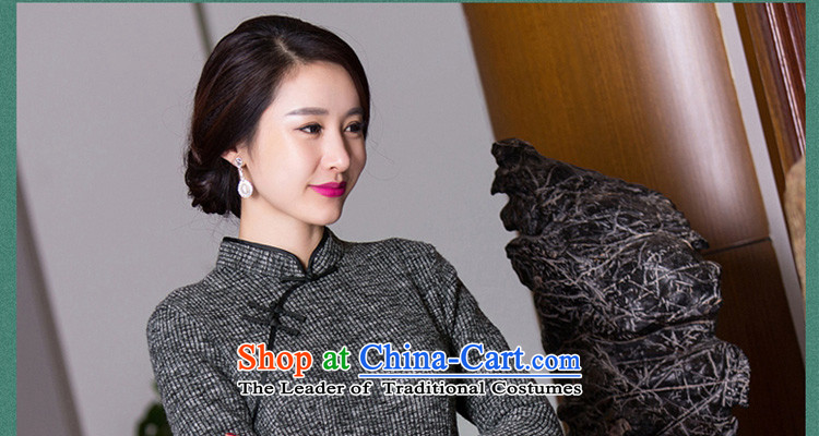 Ink 歆 dream where new 2015 retro 7 cuff improved qipao autumn knitted dress qipao gross? The skirt Fashion color photo of Qipao QD273 Ms. XL Photo, prices, brand platters! The elections are supplied in the national character of distribution, so action, buy now enjoy more preferential! As soon as possible.