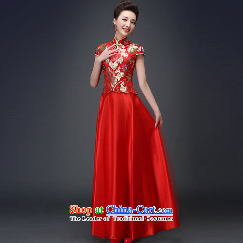 Time the new Syrian) 2015 skirt cheongsam dress marriages CHINESE CHEONGSAM red long-serving drink wo services fall time, Syria Female Red , , , shopping on the Internet