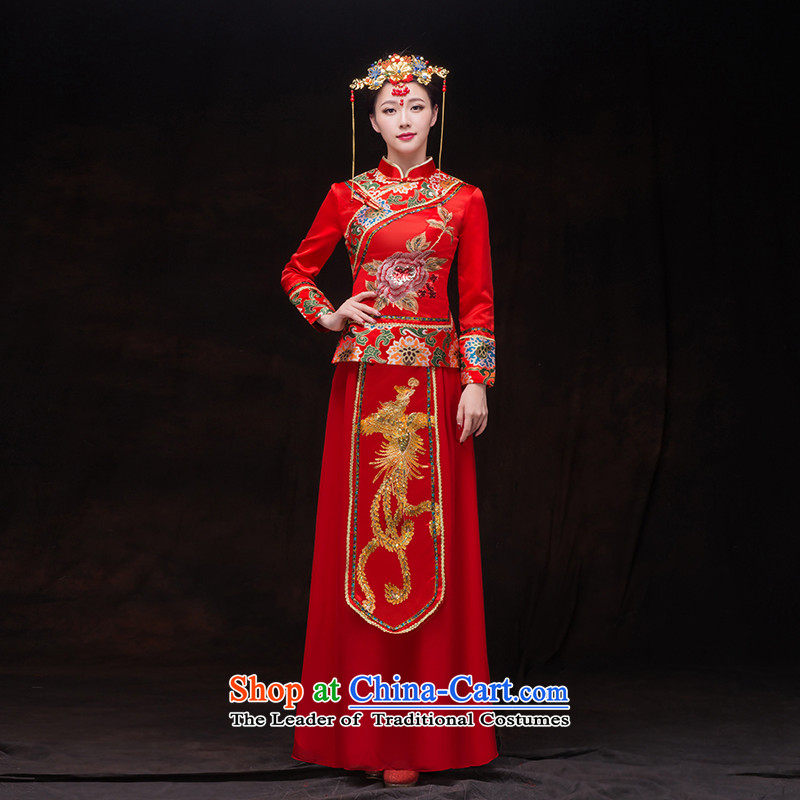 The bride-soo Wo Service bridal dresses Soo-load wo costume kimono bride wedding dress Chinese style wedding services marriage qipao toasting champagne toasting champagne served time Syria has been pressed red XL, online shopping