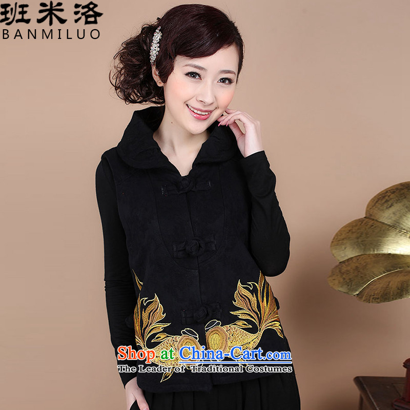 The Taliban Slobodan  autumn 2015 new women's older_, a national wind embroidery Tang dynasty, a girl mothers-pack Black XL