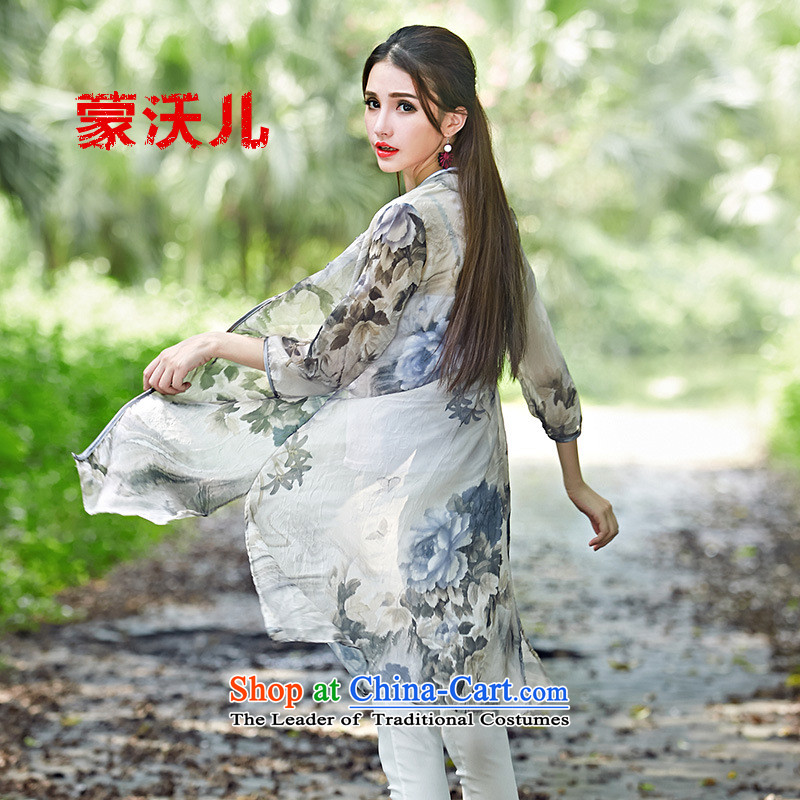  2015 Autumn-Monrovia Kosovo with the new women's high-end improvements Chinese qipao-Tang dynasty shawl stamp cardigan red XL, Monrovia Kosovo-mengwoer) , , , shopping on the Internet