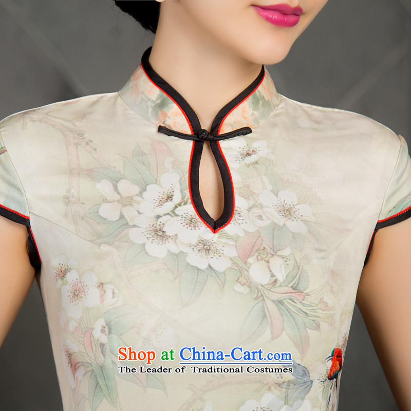 Yuan of birds in 2015 Long cheongsam dress new fall inside qipao improved retro style qipao gown M11024 Ms. long picture color pixel YUAN YUAN XL, SU) , , , shopping on the Internet