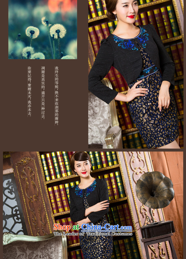 Eason Chan point cheongsam dress 2015 Autumn false two kits and stylish with short of mother improved long-sleeved Sau San everyday dress B XXXL picture, prices, brand platters! The elections are supplied in the national character of distribution, so action, buy now enjoy more preferential! As soon as possible.