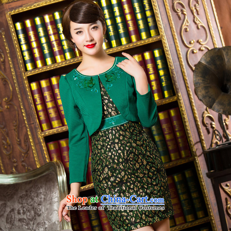 Eason Chan point cheongsam dress 2015 Autumn false two kits and stylish with short of mother improved long-sleeved Sau San everyday dress B XXXL, Eason Chan point , , , shopping on the Internet