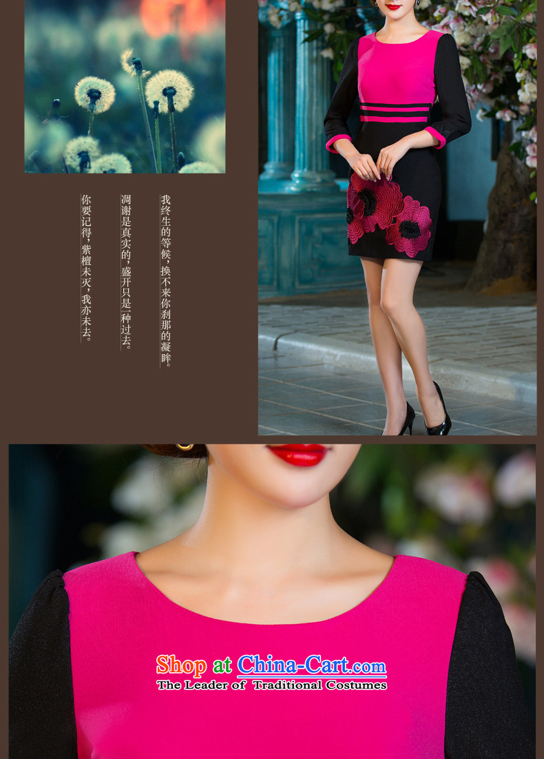 Eason Chan point cheongsam dress autumn 2015 installed 7 Cuff Tang dynasty improved stylish Chinese embroidery short of daily wedding dresses in red XL Photo, prices, brand platters! The elections are supplied in the national character of distribution, so action, buy now enjoy more preferential! As soon as possible.