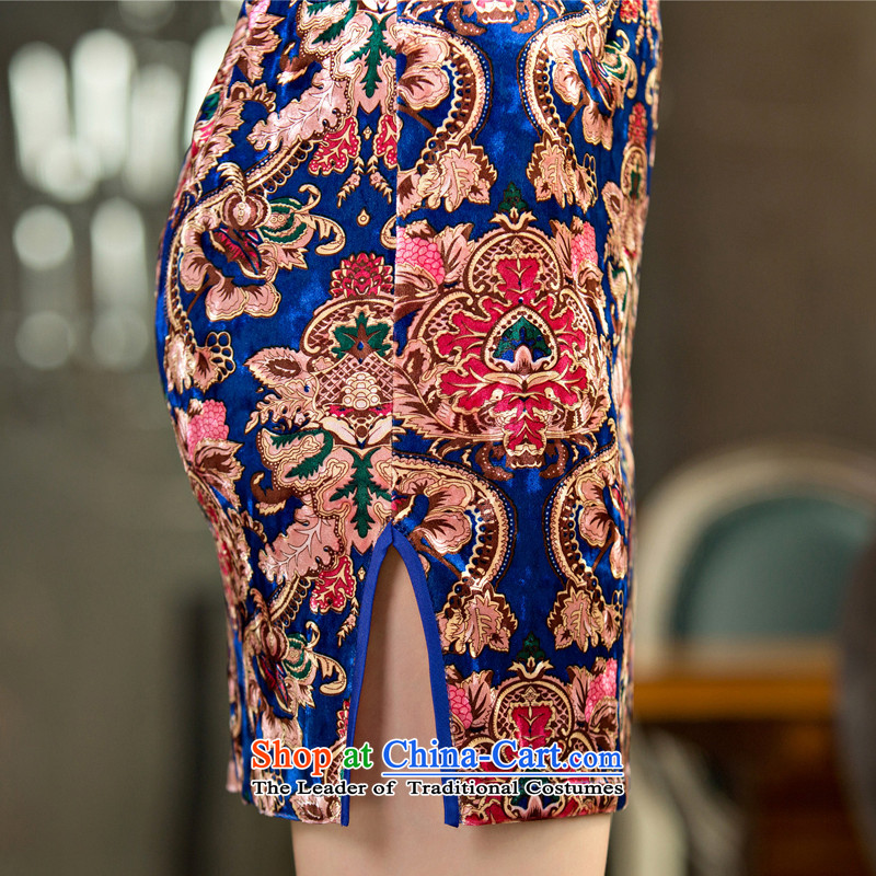 Yuan of autumn 2015 in Arabic on Lau qipao improved retro palace qipao skirt new wind loading the elderly in the qipao mother velvet M65097 qipao picture color M YUAN YUAN of SU) , , , shopping on the Internet