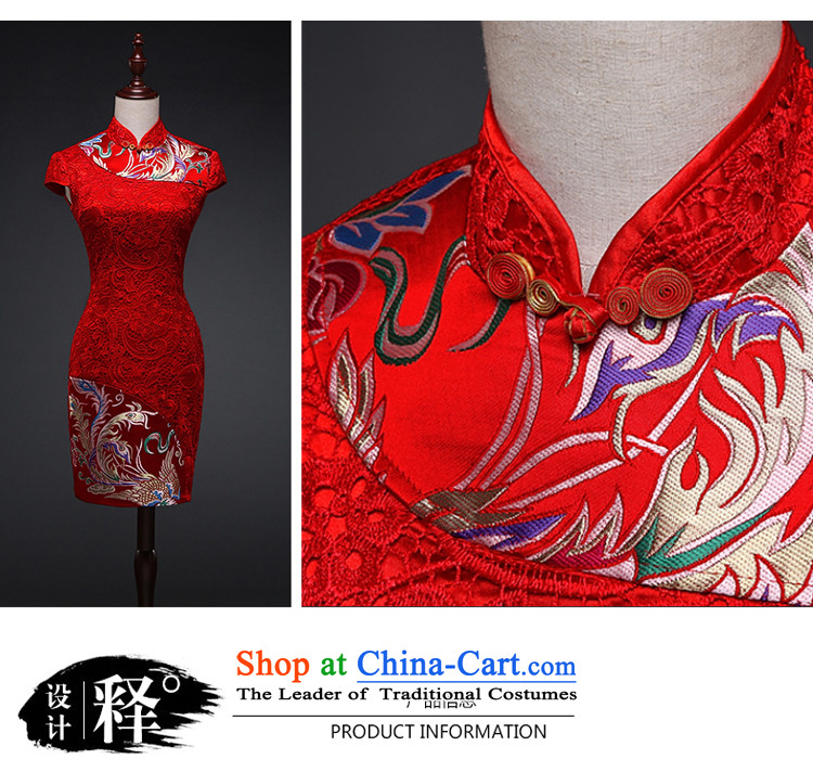 Hillo XILUOSHA Lisa (qipao short of marriage) Bride Lace Embroidery 2015 New Phoenix qipao of Chinese Dress Red Red M bows picture, prices, brand platters! The elections are supplied in the national character of distribution, so action, buy now enjoy more preferential! As soon as possible.
