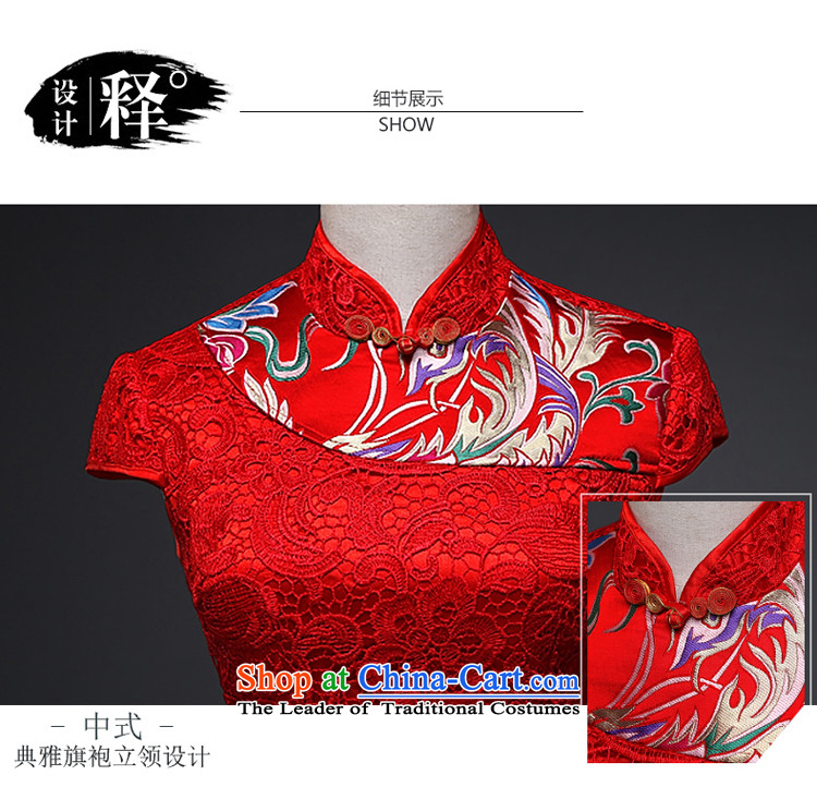 Hillo XILUOSHA Lisa (qipao short of marriage) Bride Lace Embroidery 2015 New Phoenix qipao of Chinese Dress Red Red M bows picture, prices, brand platters! The elections are supplied in the national character of distribution, so action, buy now enjoy more preferential! As soon as possible.