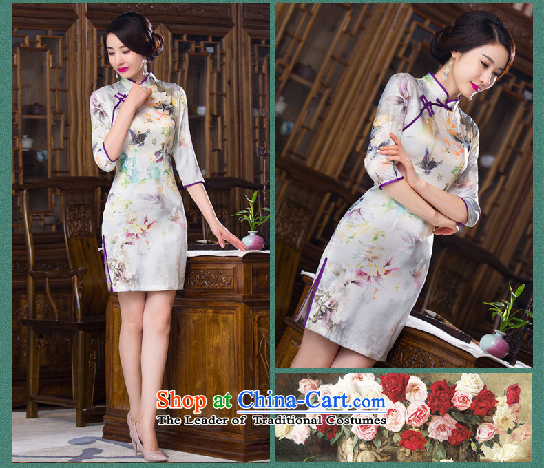 Yuan of Orchid Pavilion Stamp 7 cuff qipao skirt new stylish retro fitted qipao improved double autumn cheongsam dress QD279 picture color Sau San XXL picture, prices, brand platters! The elections are supplied in the national character of distribution, so action, buy now enjoy more preferential! As soon as possible.