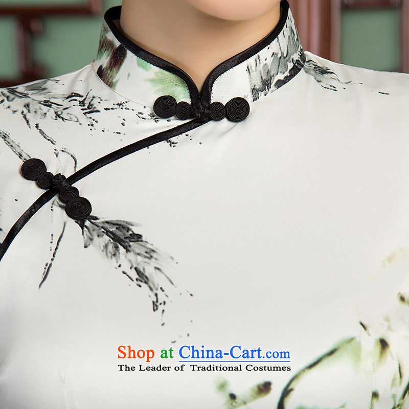 The cross-sa 2015 7-gel sleeves double improved cheongsam with retro style qipao autumn skirt new ethnic women SZ3C001 picture color L, the cross-sa , , , shopping on the Internet