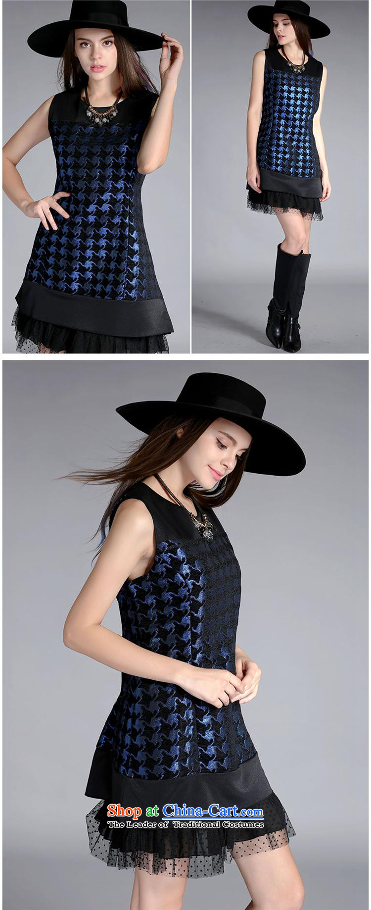 Mano-hwan's autumn 2015 new sleeveless dresses western jacquard chidori grid stitching lace sleeveless dresses 8118 Black Silver 5XL picture, prices, brand platters! The elections are supplied in the national character of distribution, so action, buy now enjoy more preferential! As soon as possible.