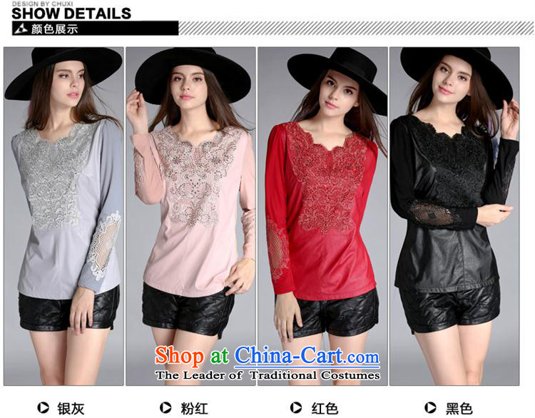 Mano-hwan's European site with the new 2015 Autumn engraving stitching long-sleeved T-shirt female Sau San larger lace forming the Netherlands 8063 Black XXXL picture, prices, brand platters! The elections are supplied in the national character of distribution, so action, buy now enjoy more preferential! As soon as possible.