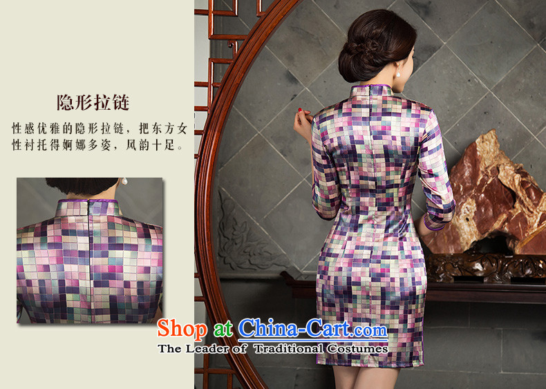 The first of the year 2015 as the Mona Lisa heavyweight silk cheongsam dress new stylish retro fitted qipao seven autumn Silk Cheongsam cuff dresses SZ3S00 PURPLE XL Photo, prices, brand platters! The elections are supplied in the national character of distribution, so action, buy now enjoy more preferential! As soon as possible.