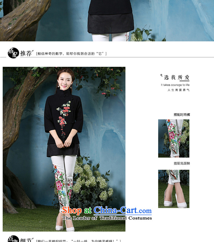 At 2015 NEW PRO-Pack cheongsam dress daily autumn retro style short of improved cotton China wind qipao female clothes Black + North Pattaya yarn embroidery white pants are code picture, prices, brand platters! The elections are supplied in the national character of distribution, so action, buy now enjoy more preferential! As soon as possible.
