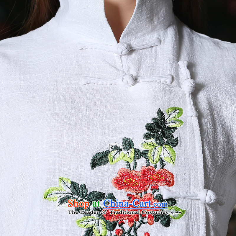 Ms. Tang dynasty morning PRO-Pack 2015 new autumn day-to improve the short period of time for women cotton shirt female Chinese qipao white are code, the pro-am , , , shopping on the Internet