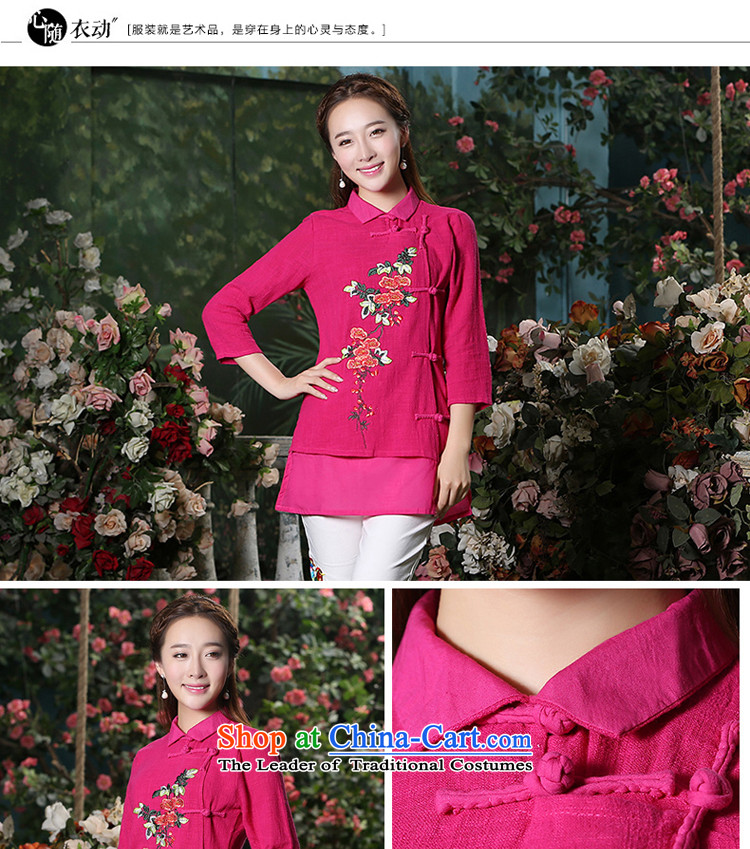 At 2015 new pro-pack Everyday improved stylish autumn 7 cuff cotton of ethnic Chinese women in T-shirt qipao retro red are code picture, prices, brand platters! The elections are supplied in the national character of distribution, so action, buy now enjoy more preferential! As soon as possible.