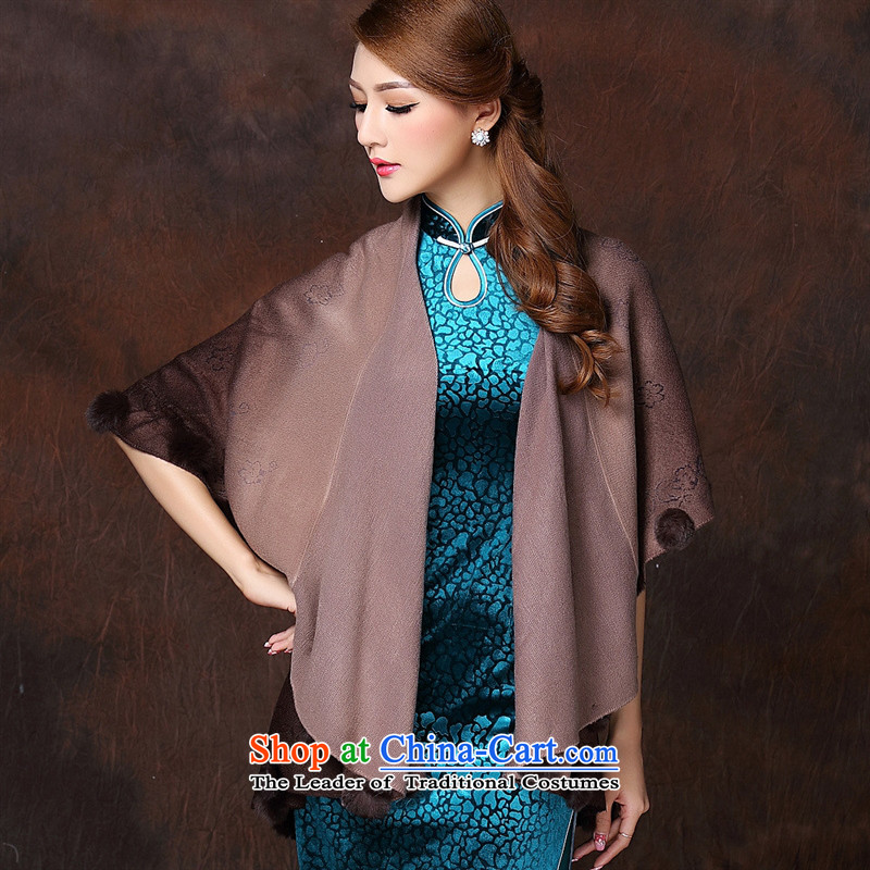 Mano-hwan's fall/winter collections for women cheongsam accessories gradient stereo gross ball cloak shoulder QF141016 Brown, and Susan Sarandon bandying (KASHAN.JJ card) , , , shopping on the Internet