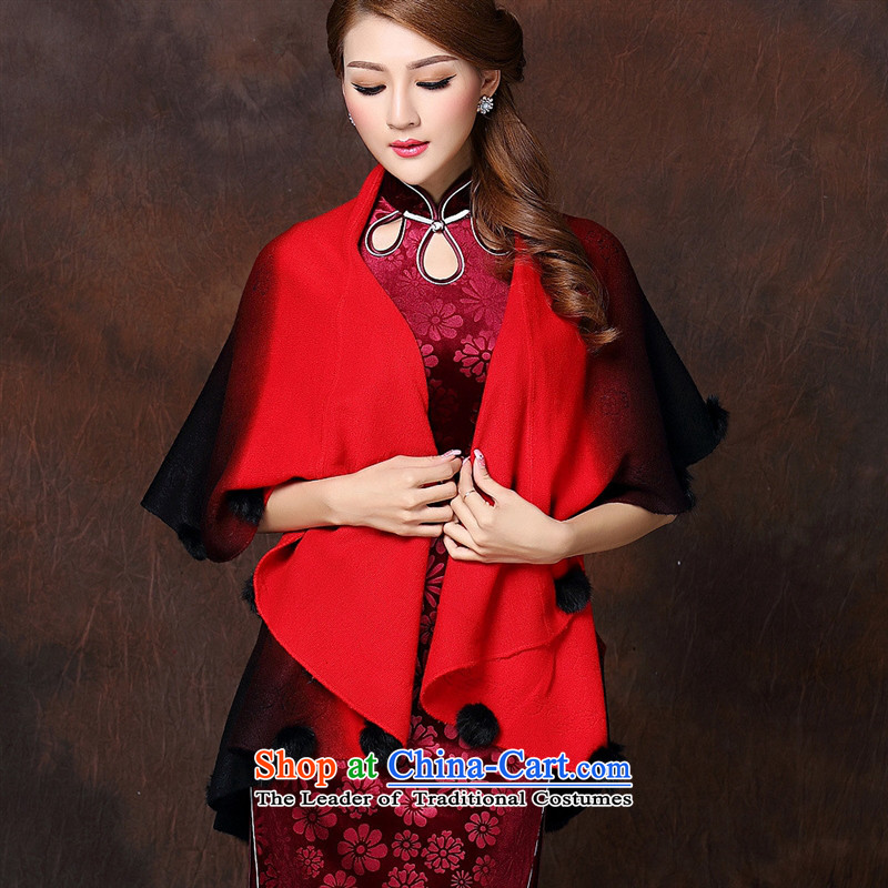 Mano-hwan's fall/winter collections for women cheongsam accessories gradient stereo gross ball cloak shoulder QF141016 Brown, and Susan Sarandon bandying (KASHAN.JJ card) , , , shopping on the Internet