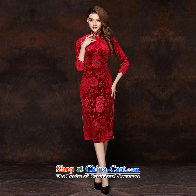 Mano-hwan's 2015 autumn and winter new women's improved Stylish retro-seven long qipao QF141008 cuff scouring pads in the possession of the card (Bandying Susan XXXL, KASHAN.JJ) , , , shopping on the Internet