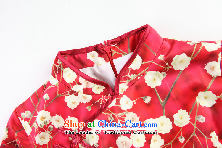 Mano-hwan's 2015 Autumn new improved retro stamp qipao cheongsam dress red Sau San qipao LF20150705 SUIT L picture, prices, brand platters! The elections are supplied in the national character of distribution, so action, buy now enjoy more preferential! As soon as possible.