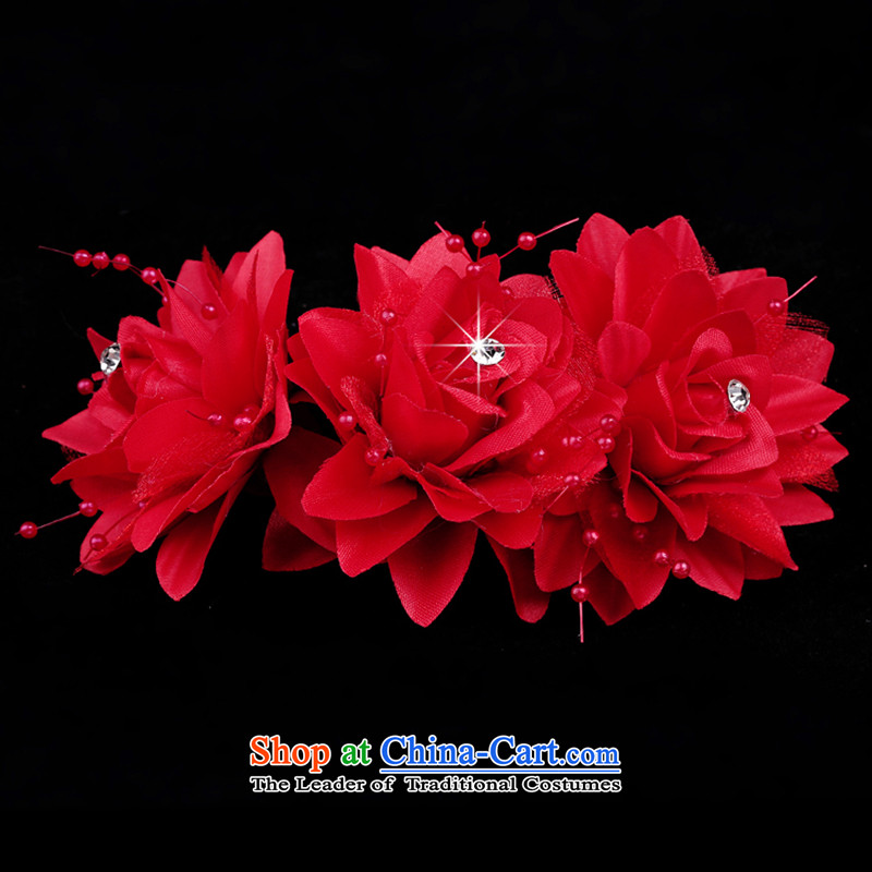 Embroidered is sweet butterfly Victoria brides bride marriage Head Ornaments and flower arrangements accessories, No. 48 red embroidered bride shopping on the Internet has been pressed.