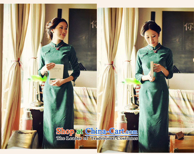 The Republic of Korea 2015 Autumn guryan replacing the new Republic of Korea wind qipao retro improved short of 7 minutes and a mock-neck cuff cheongsam dress dresses blue XL Photo, prices, brand platters! The elections are supplied in the national character of distribution, so action, buy now enjoy more preferential! As soon as possible.