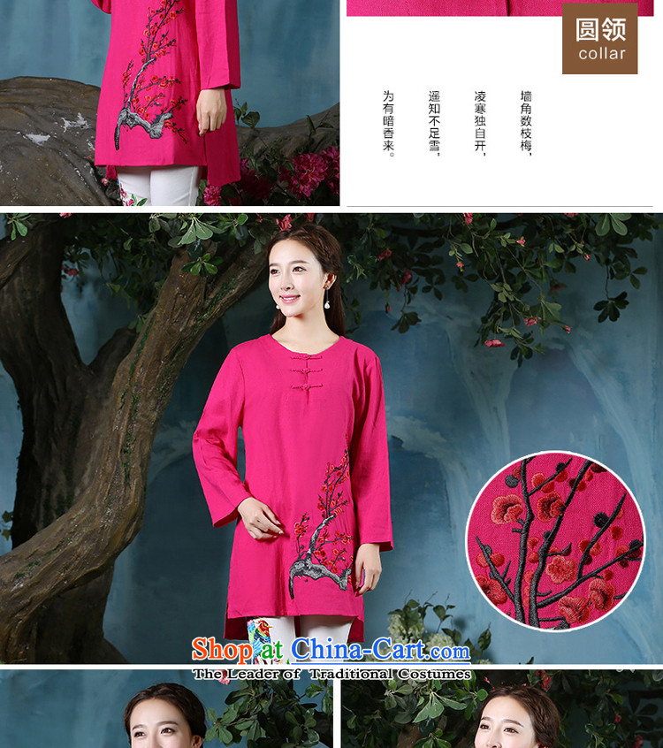 At 2015 new pro-cotton linen clothes daily improved stylish qipao autumn, long-sleeved retro improvement of Tang Dynasty, long-sleeved red + North Pattaya Elisabeth embroidered white trousers 2XL Photo, prices, brand platters! The elections are supplied in the national character of distribution, so action, buy now enjoy more preferential! As soon as possible.