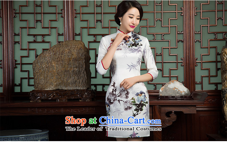 The cross-sa ink bamboo new cheongsam dress 2015 7 cuff retro style qipao double improved load Ms. paintings autumn SZ3C010 qipao white S picture, prices, brand platters! The elections are supplied in the national character of distribution, so action, buy now enjoy more preferential! As soon as possible.