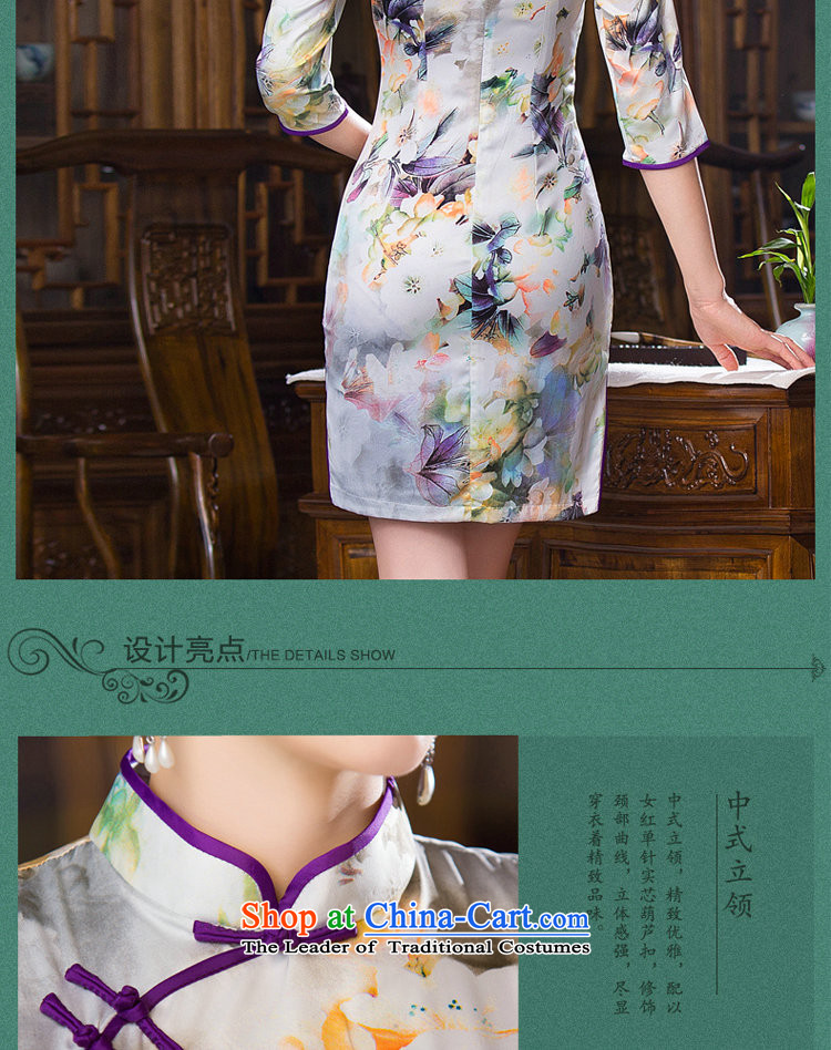 Dan smoke autumn Women's clothes retro Chinese improved Mock-neck 7 cuff cheongsam dress Silk Cheongsam short as shown in figure ) color pictures, prices, XL brand platters! The elections are supplied in the national character of distribution, so action, buy now enjoy more preferential! As soon as possible.