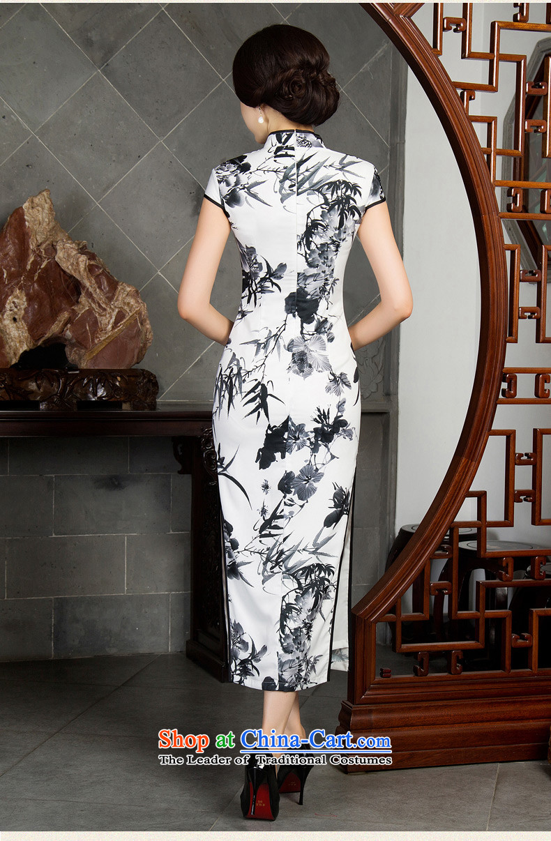 The Windsor ink as long as the fall in the retro fitted qipao elderly mother loaded in the new establishment of qipao long improved cheongsam dress M11022 white S picture, prices, brand platters! The elections are supplied in the national character of distribution, so action, buy now enjoy more preferential! As soon as possible.