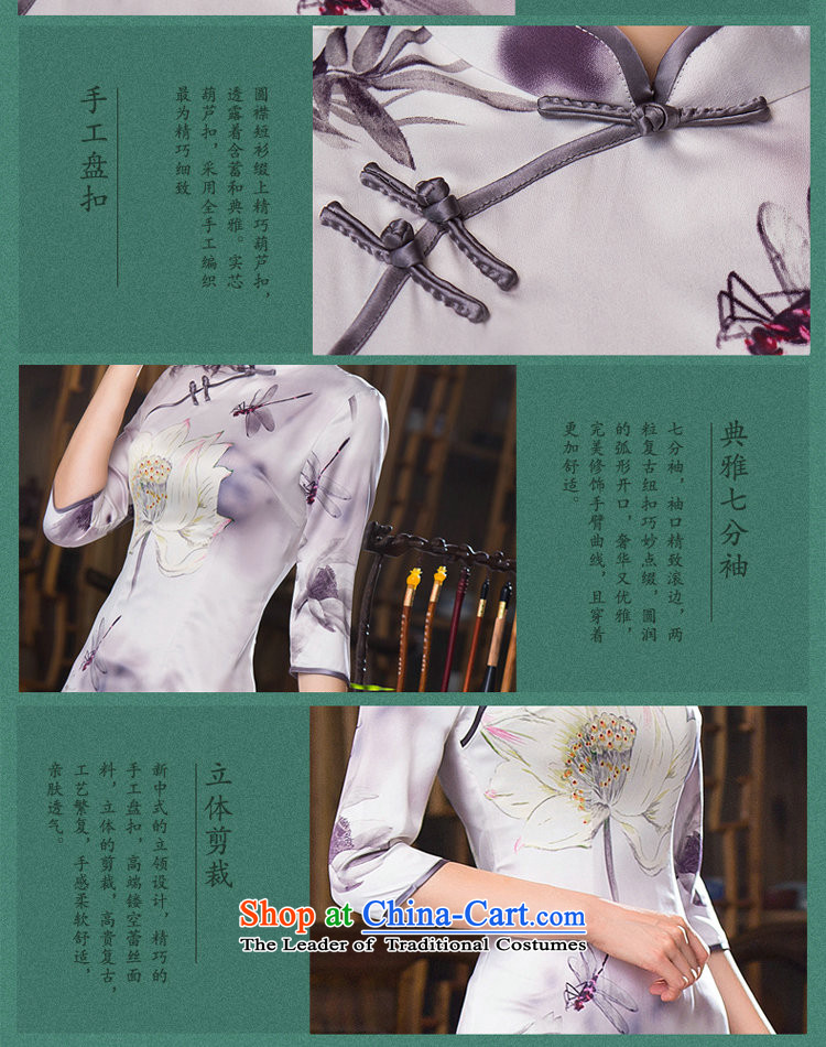 Dan smoke Women's clothes autumn 2015 Chinese collar is pressed to improved silk retro Sau San 7 Cuff Figure Color qipao skirt L picture, prices, brand platters! The elections are supplied in the national character of distribution, so action, buy now enjoy more preferential! As soon as possible.